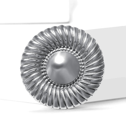 Stainless Steel Irregular Ring Brooches for Women Unisex Glossy