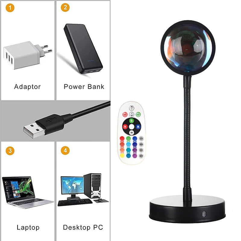 Tuya Smart Sunset Lamp Night Light Sunset Projector Smart Life APP