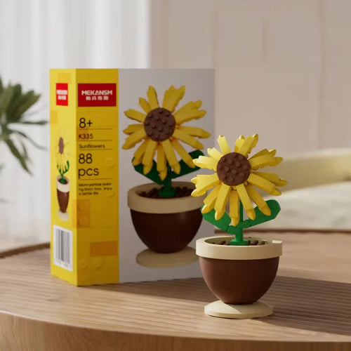 Educational Building Block Flower Bouquet Pot Plant Toy, Small Part
