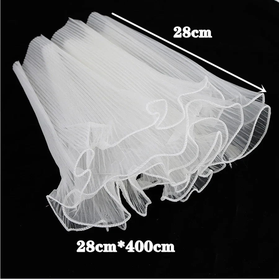 28cmx400cm Flower Wrapping Paper Pearl Wave Yarn Flower Packaging Lace
