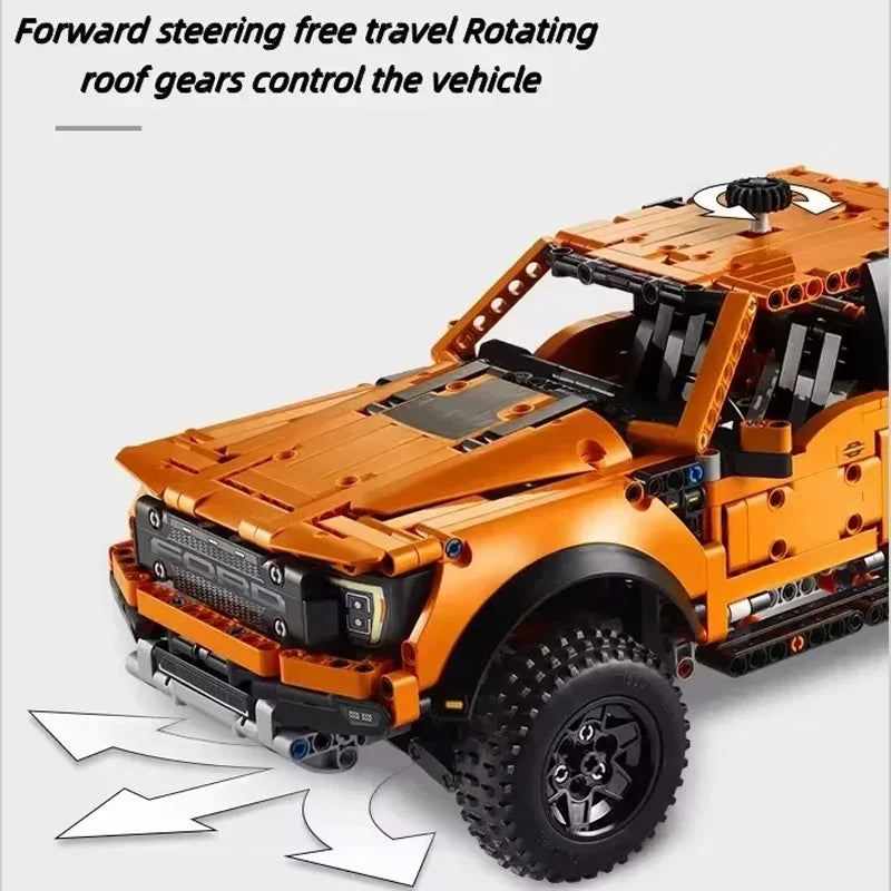 1379PCS Tech Raptors F150 Truck Race Car Building Kit Compatible MOC