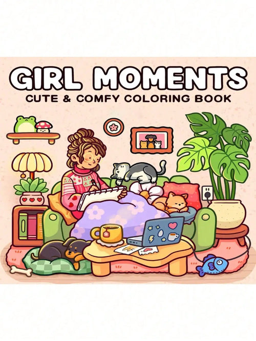 The Girl Moments' Coloring Book, the Girl's Home Life Moment, Suitable