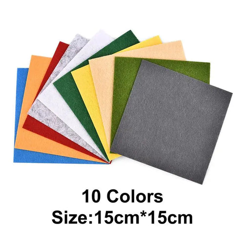 10/40Pcs Nonwoven Needlework Felt Fabric 10cm Patchwork Cloth Bundle