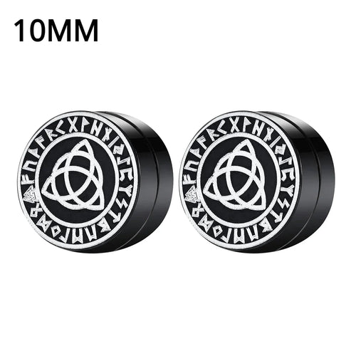 1Pairs Punk Round Zircon Magnetic Ear Stud Clip Earrings Non Piercing