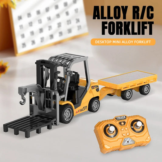 1/64 Remote-controlled Alloy Forklift Engineering Vehicle Tabletop