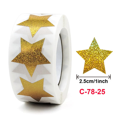 500pcs Colorful Star Adhesive Holographic Star Stickers Scrapbook