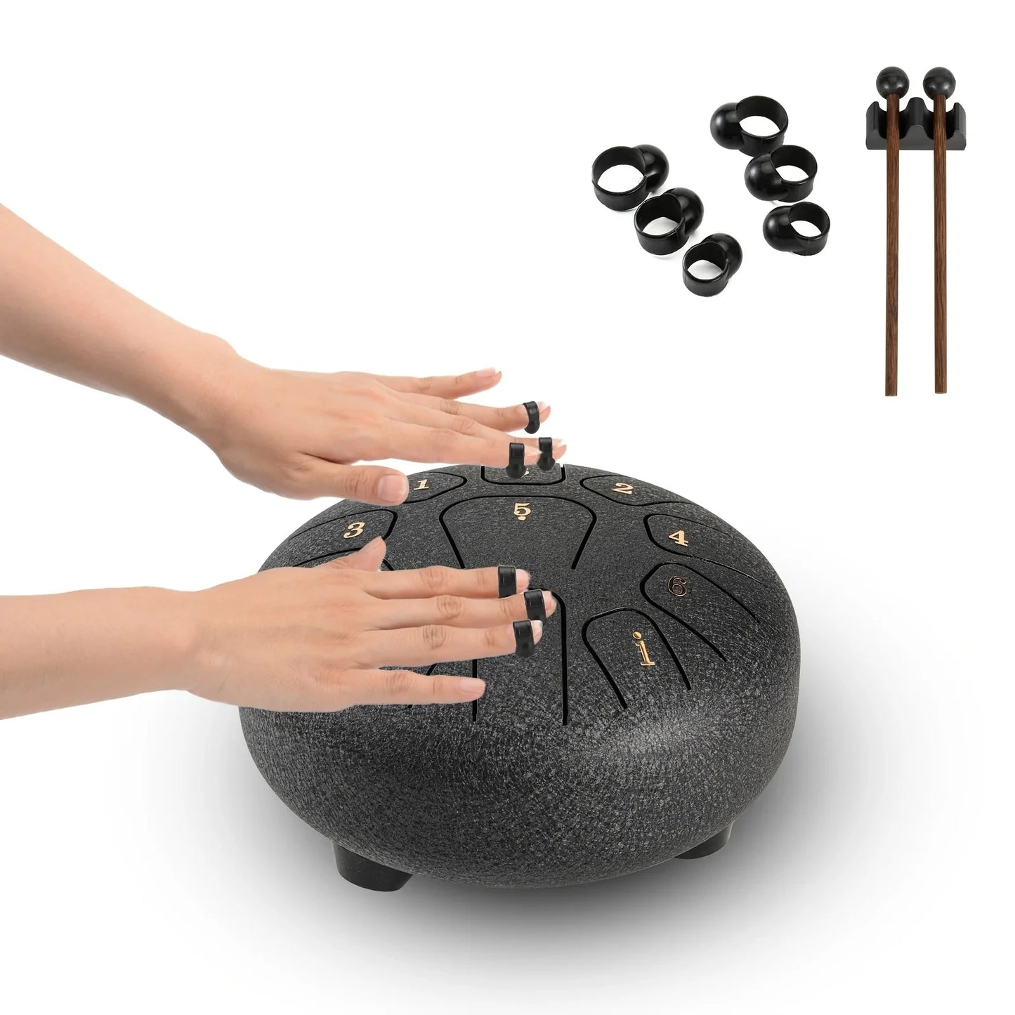 Miwayer 6" Steel Tongue Drum Gift Set | 11-Note Sound Healing