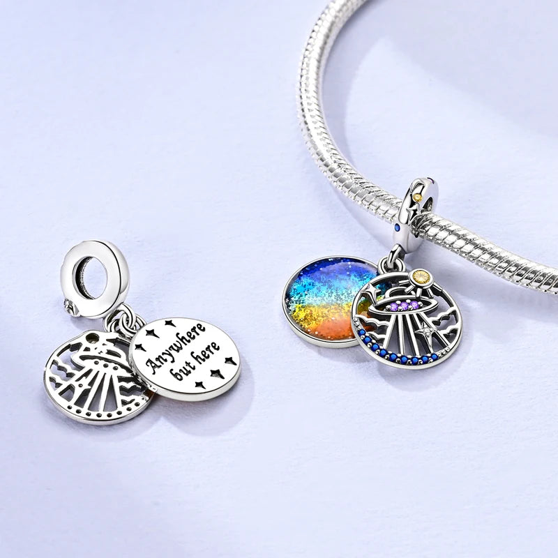 New 925 Sterling Silver Charms Beads Pendants Colorful Tree of Life