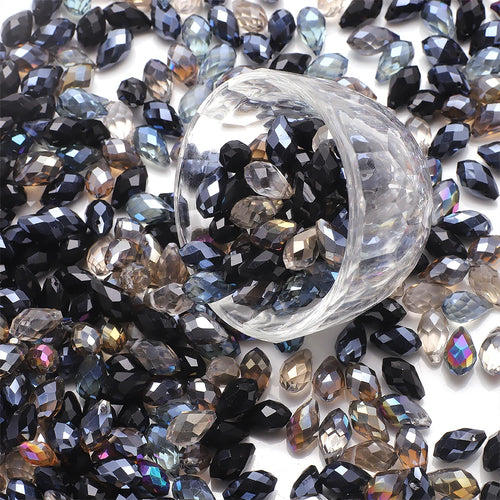 30Pcs/Lot Green Crystal Glass Faceted Teardrop Loose Beads Crafts