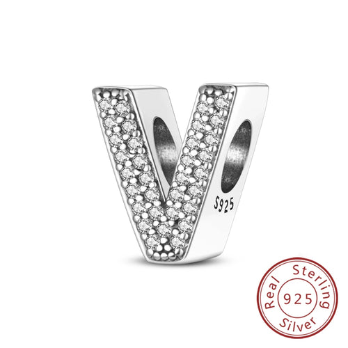Charms Fit Original Bracelet A-Z Alphabet Charms Beads 925 Sterling
