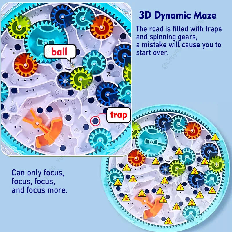 Intellectual Escape Maze Challenge, Maze Disk Gear Track Ball, Logic