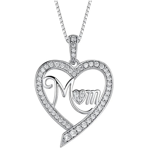 Elegant Style Heart shaped Pendant Necklace Hollow Design Mother's Day