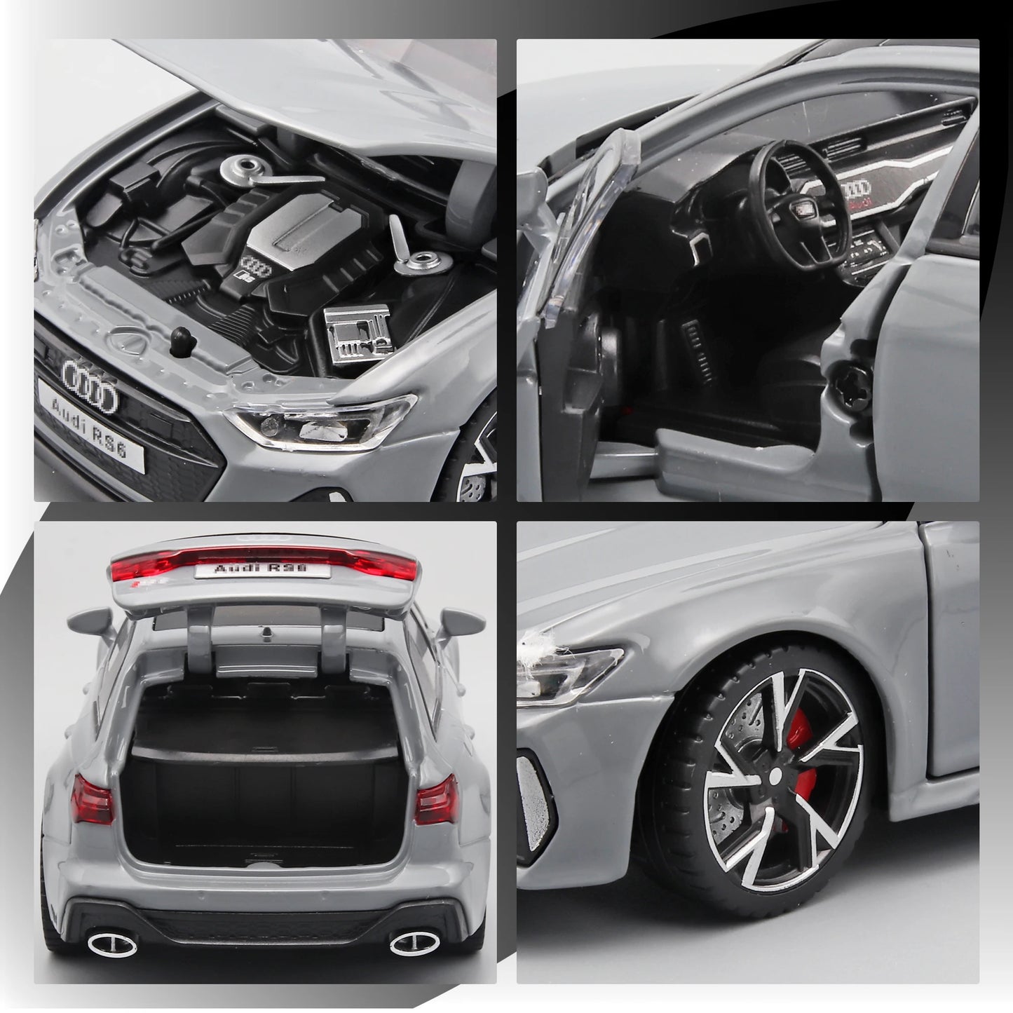 1:32 RS6 Model Car, Black Edition: Customized for Kids Realistic