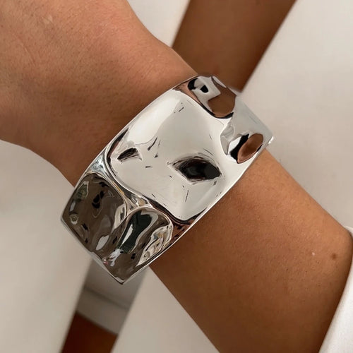 Ingemark Exaggerated Punk Irregular Wide Cuff Bangle for Women Vintage