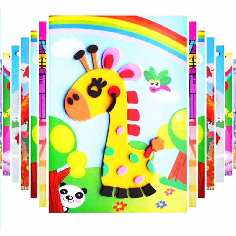10/20pcs/lot 3D EVA Foam Sticker DIY Cartoon Animal Puzzle for