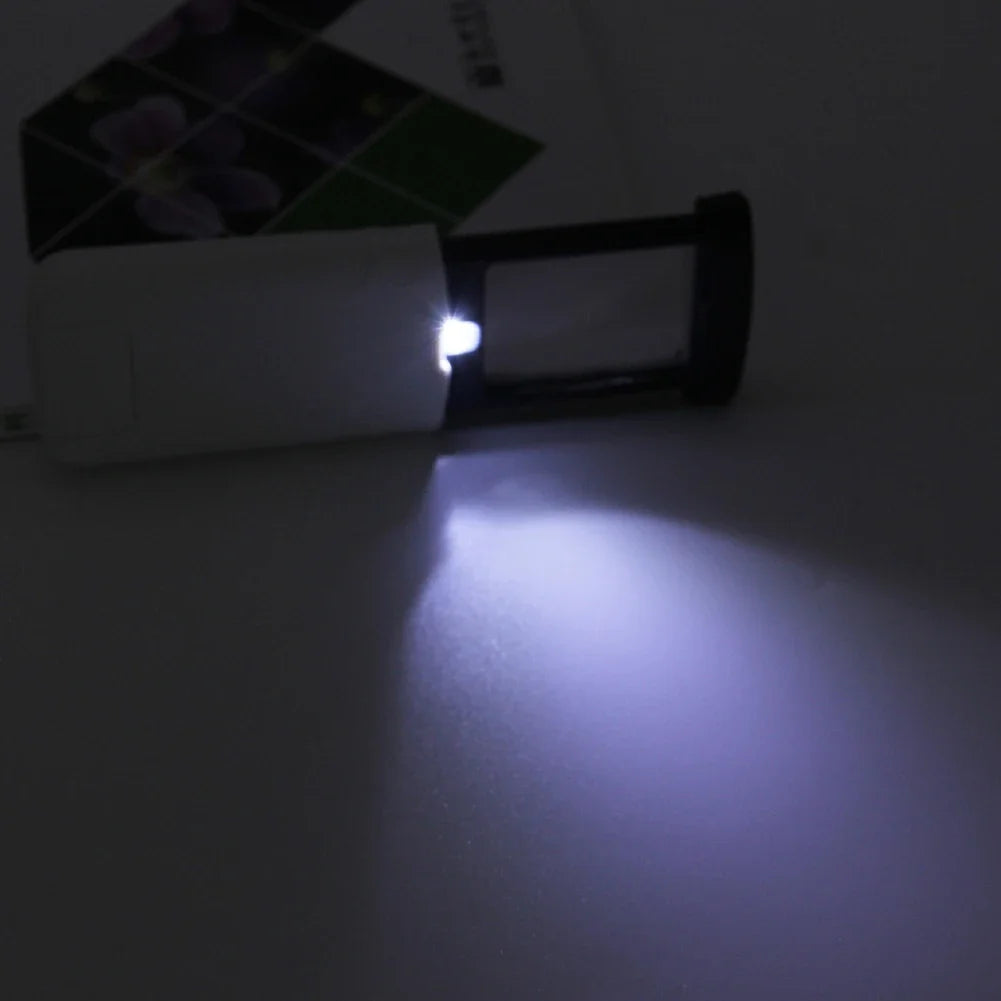 4X Magnifier with 1 LED Light - Foldable Pocket Microscope for