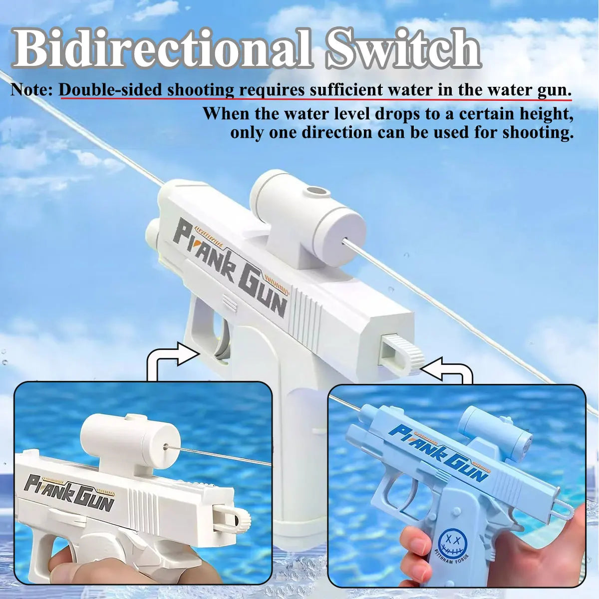 Two-Way Water Gun Prank Water Gun Toy Stress Relief Small Pistol Game