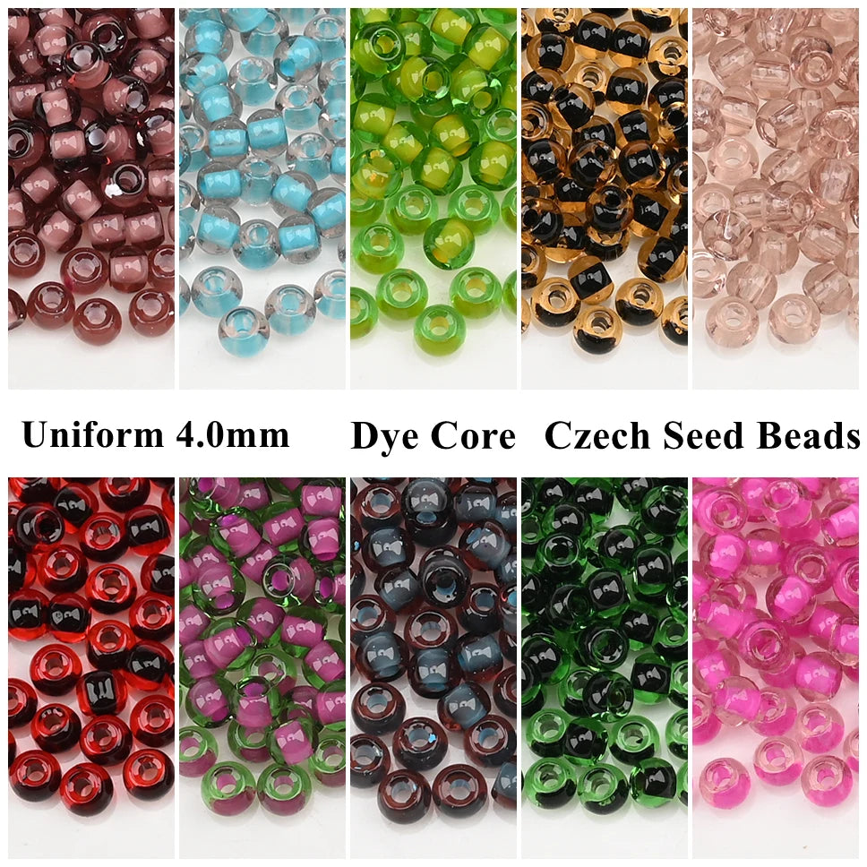 4.0mm Czech Glass Mini Beads Dye Core Small Glass Beads for DIY Making