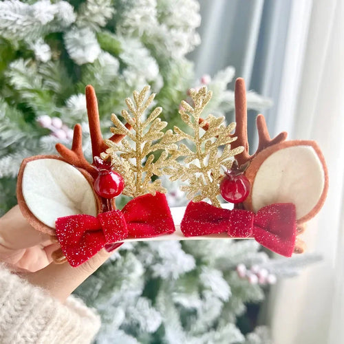 Christmas Antler Hair Clips Pendants Xmas Ornaments Merry Christmas