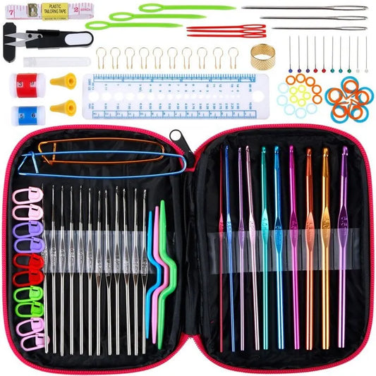 100Pcs Hooks Needles Knitting Set Multiple Sizes Mixed Random Colors