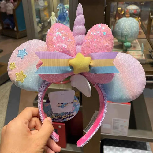 Disney Princess Headband Mickey Ear Rapunzel Snow White Sequin Bow