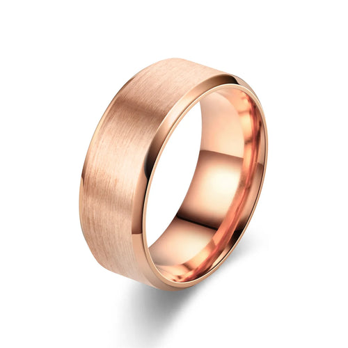 Classic 8mm Tungsten Mens Ring Surface Brushed Stainless Steel Ring