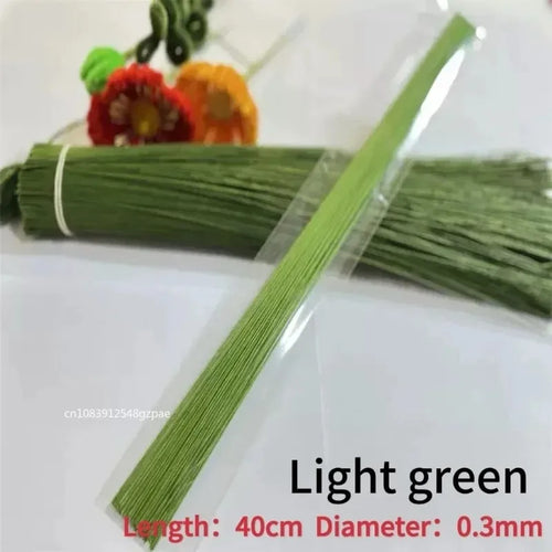 100/500/1500pcs 40cm Floral Stem Wire Crafts Dark Green Wire For
