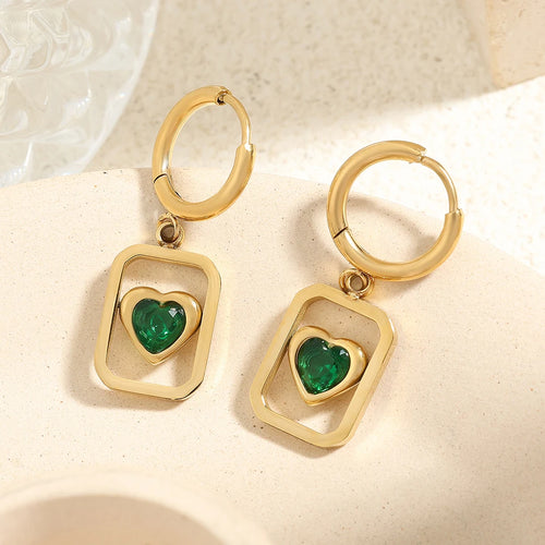 ZAKOL Gold Color Plated Stainless Steel Hoop Earrings for Women