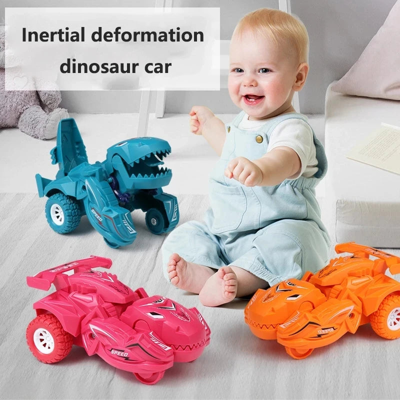 2 IN 1 Dinosaur Deformation Car Model Toy For Boys One Step Action