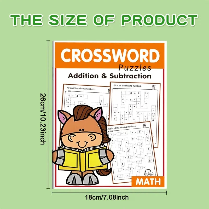 32-Page Math Fill-In-The-Blank Puzzle Activity Book: Children's