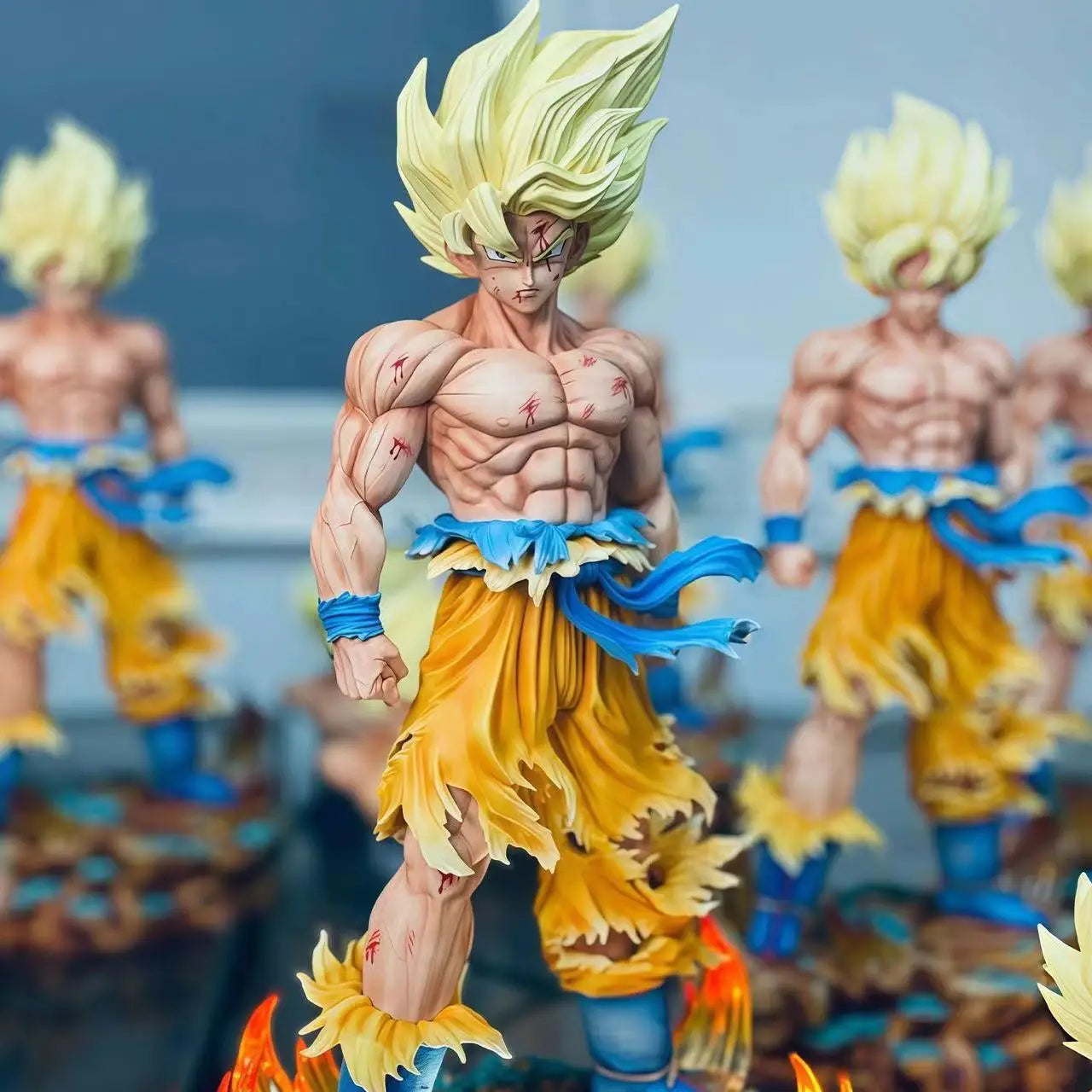 Jt Statue Dragon Ball Z Son Goku Figure Replaceable Heads Led Base