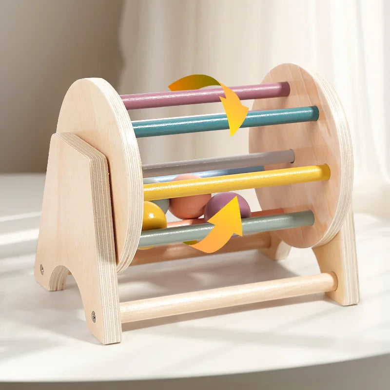 Montessori Wooden Toys Coin Ball Busy Drum Teaching Aid Gifts Color