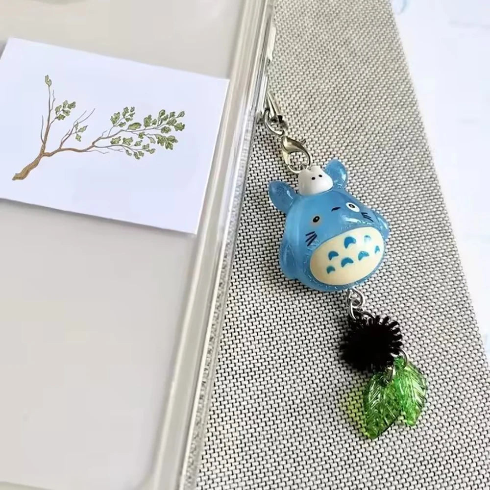 Handmade Cat keychain, Anime Totoro Cosplay Black Briquettes Green