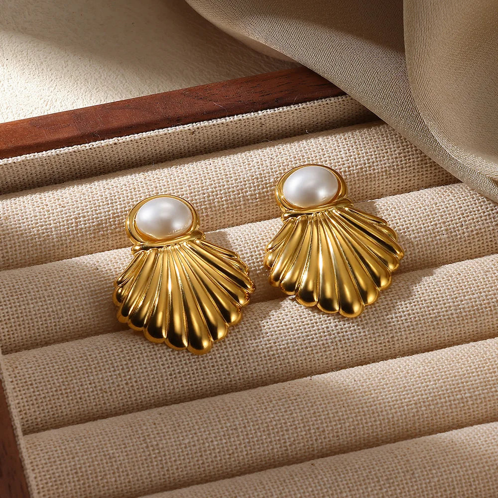 Geometric Flower Stainless Steel Earrings Women Sweet Sunflower Star