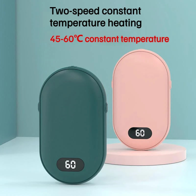 USB Rechargeable Hand Warmer Power Bank 2-in-1 Mini Electric Heater