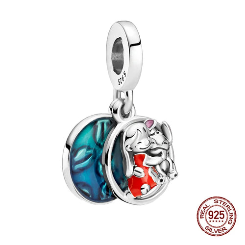 New S925 sterling silver Disney Mickey Mouse pendant bead suitable Fit