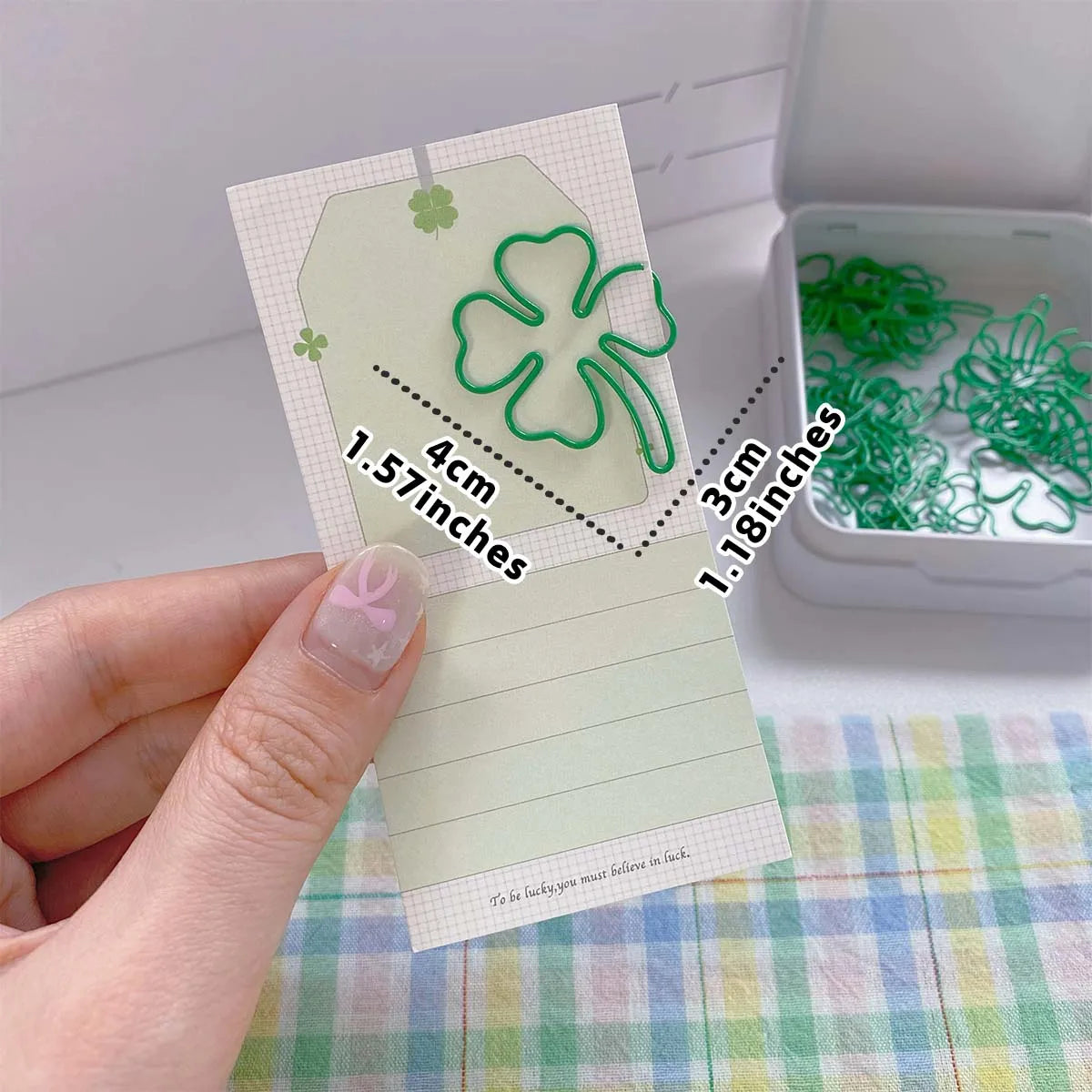 10pcs INS Style Paper Clips Lucky Four-Leaf Clover Bookmark Aesthetic