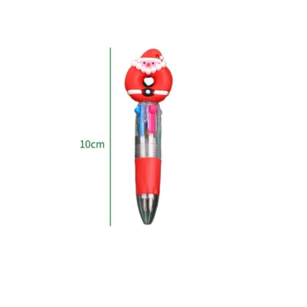 5-30Pcs Cute Christmas Theme Pattern Four-color Pen for Christmas