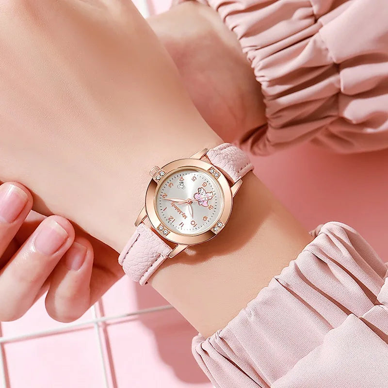 Sanrio Hello Kitty Watch Kawaii Kuromi Cinnamoroll Quartz Casual
