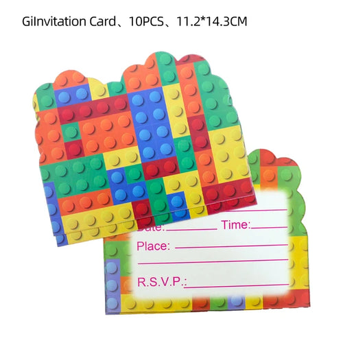 Building Blocks Theme Party Decor Supplies Disposable Tableware Cup