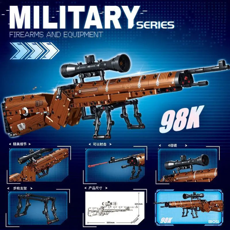 Building blocks gun Kar98k sniper rifle Type 95 assault rifle AK47