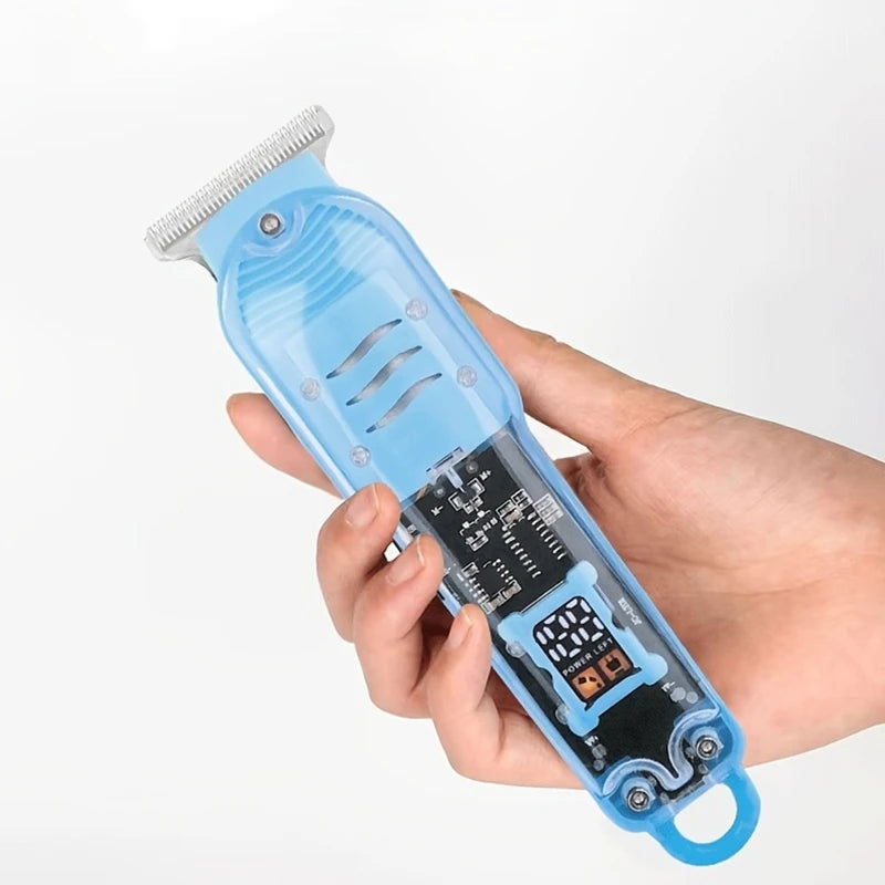 Transparent Body Electric Hair Clipper Professional Trimmer USB