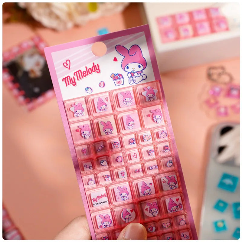 3D Sanrio Hello Kitty Square Stickers Anime Phone Laptop Luggage