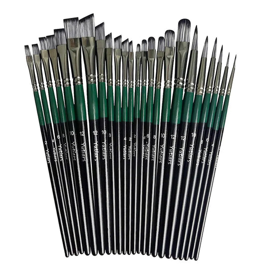 Yutiars Professional Artist Paint Brush Set - 6/24 PCS, Nylon Bristles