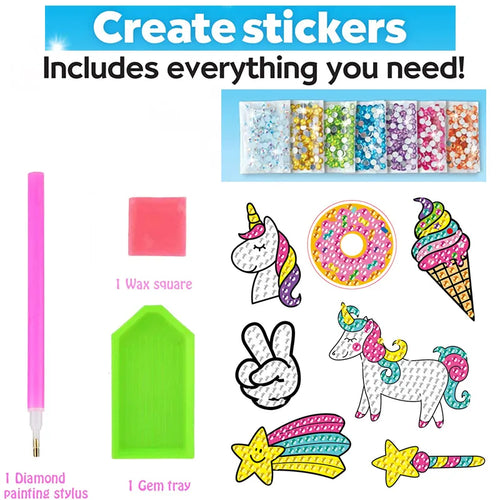 12 Create Big Gem Diamond Painting Sticker Kit Art Craft Girls Boys