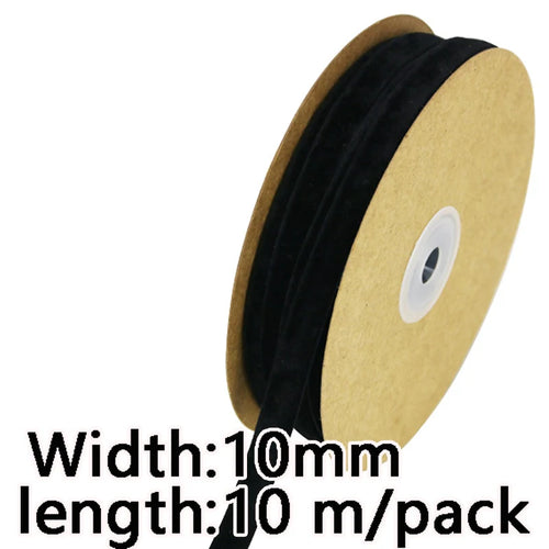 (10 Meters/roll) 10mm Velvet Ribbon Christmas Lace Ribbons Wholesale