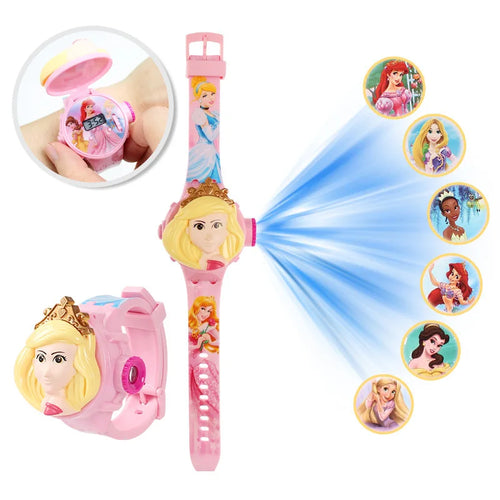 2025 New 3D Projection Spiderman Children Watches for Kids Frozen Elsa