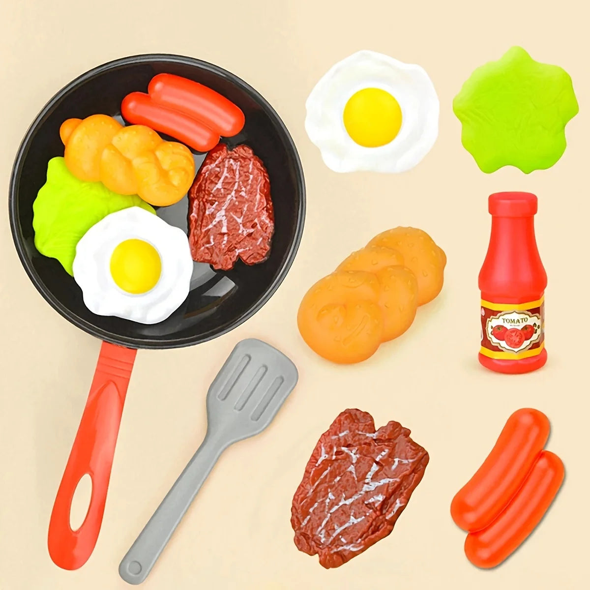 8PCS Children Kitchen Food Toys Simulation Cookware Game Set Pretend