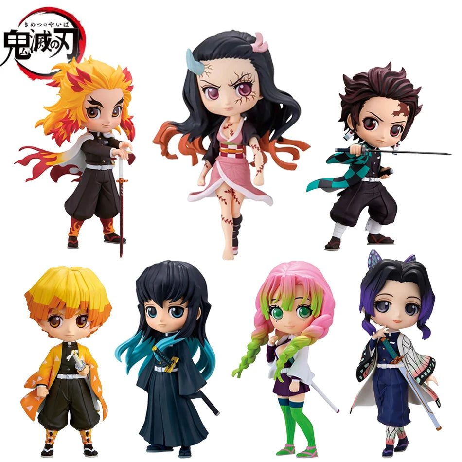 15cm Anime Demon Slayer Figure Doll Toy Nezuko Tanjirou Zenitsu