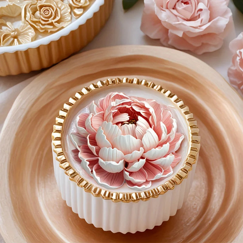 3DElegant Floral Silicone Mold，Layered Peony Flower Design - Irregular